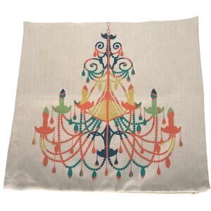 Pillow Cover Canvas 23" x 23" Colorful Chandelier Zippered Opening Cushion Slip